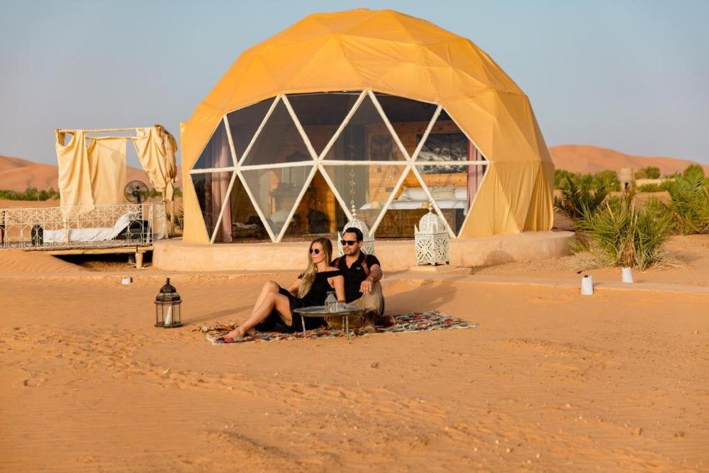 Dome tent in the Merzouga desert